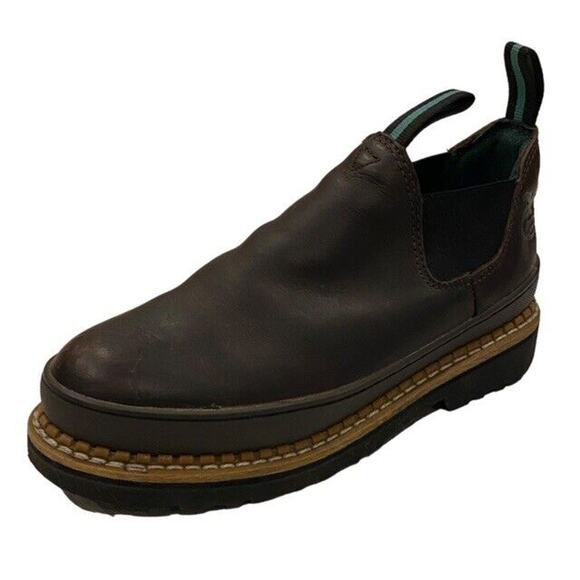 Georgia Giant Romeo Steel Toe Shoes Boots Mens Size 7 Womens Size 9 Soggy Brown - Picture 1 of 12